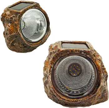 

2 Pack Solar Stone Lights Waterproof Garden Stone Lights 10 LED Outdoor Landscaping Spotlights for Yard Patio Landscape Rock