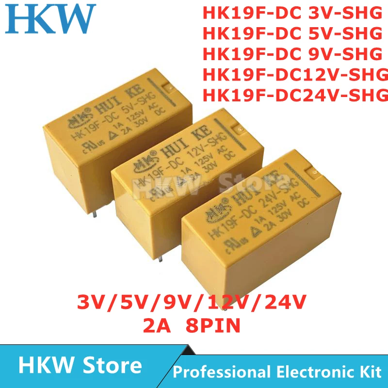 5 шт. реле для телефона HK19F 3V 5V 9V 12V 24V 8PIN 2A | Обустройство дома