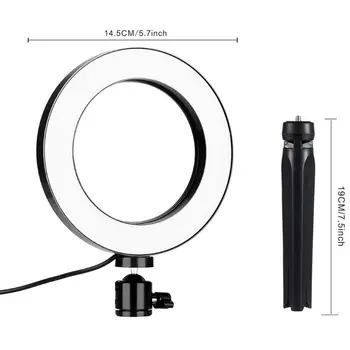 

Adjustable Tripod Stand Selfie Ring Light with Phone Holder Mini LED Camera Flas 28TE