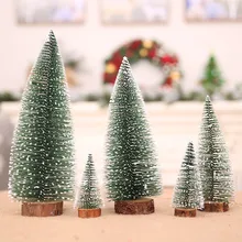 Мини DIY Рождественская елка искусственная сосна дерево мини щетка для бутылок из сизаля Рождественская елка Санта, снег, мороз деревенский дом Navidad Natal