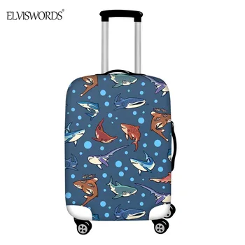 

ELVISWORDS Travel Accessories Luggage Cover Shark Dolphin Print Elastic Thick Trolley Suitcase Protective Covers