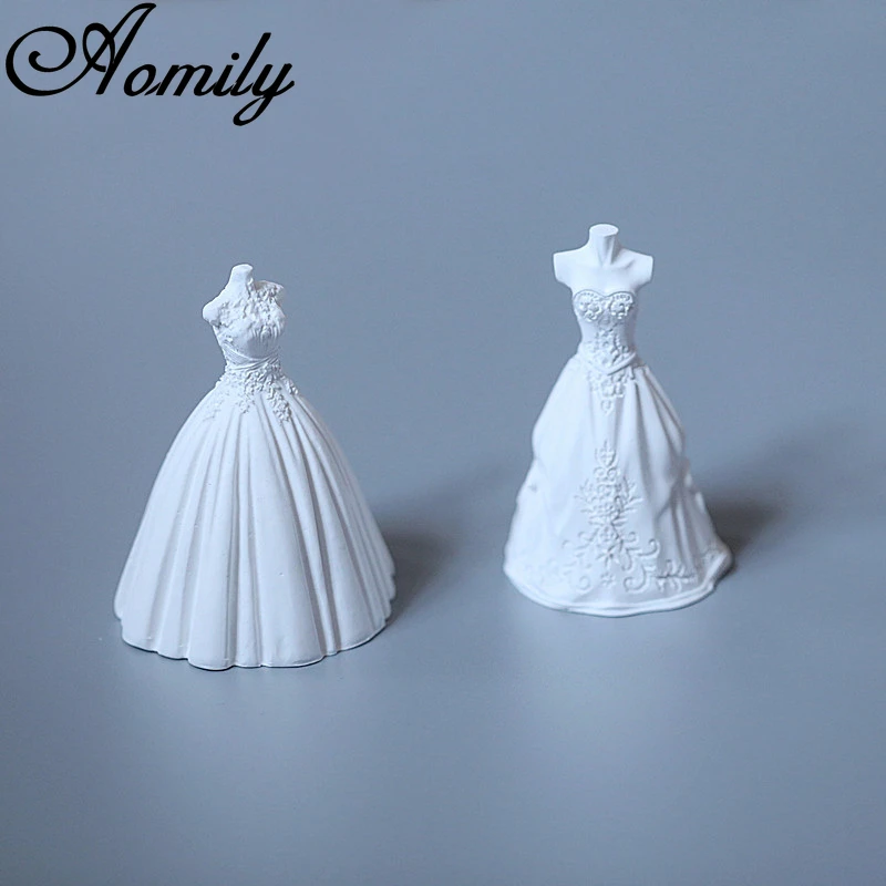 Aomily 3D Wedding Dress Shape Silicone Molds Cake Chocolate Mold Decorating Tools Fondant Sugarcraft Soap Mould | Дом и сад