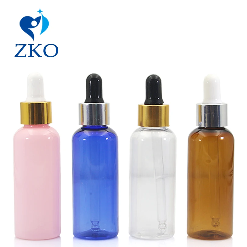 

1Pcs 50ml Empty Makeup Glass Bright lid with Glass Eye Dropper Portable Refillable Bottle Esstenial Oil Liquid Container