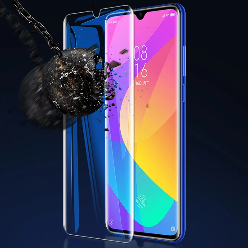 Закаленное стекло для Xiaomi Mi Note 10 CC9 Pro пленка с жидким клеем защиты экрана CC 9 8 7 redmi
