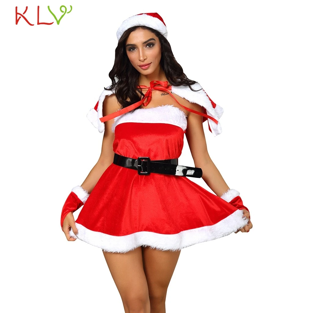 Рождественское платье для косплея, комплект из 3 предметов, красное винтажное платье с поясом, новогодний костюм, вечернее платье, женская одежда, зимнее платье 19Ot