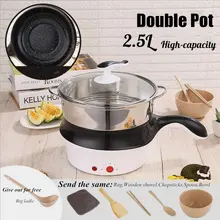 600 Вт 220 В мини многофункциональная электрическая кухонная машина из нержавеющей стали с двойным слоем горячий горшок мульти электрические рисоварки