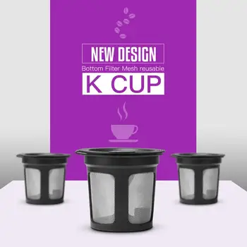 

3Pcs Refillable Coffee Filter Mesh Capsules K Cup Baskets Reusable Dripper for Keurig 2.0 Coffee Machine Accessories