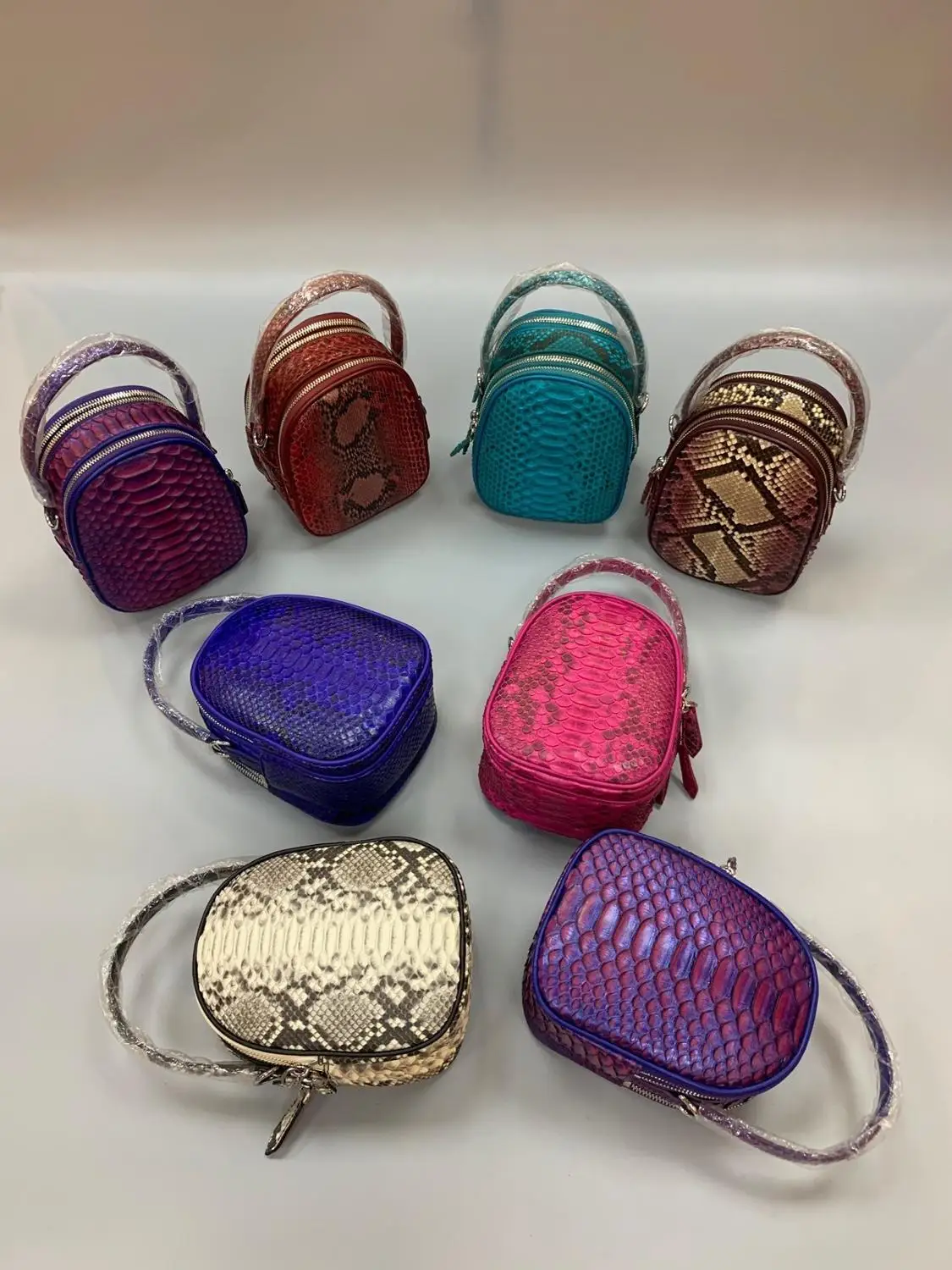 

Natural real python snake crossbody wallet for women
