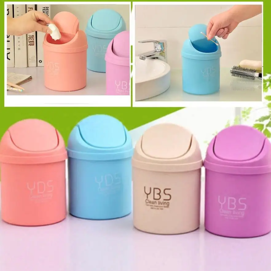 

2018 Hot Trumpet Desktops Mini Creative Covered Kitchen Living Room Trash Can Multi color selection desktop trash