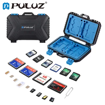 

PULUZ 27 in 1 Memory Card Case Camera SD Storage Box for 4CF + 8SD + 9TF + 1Card PIN + 1Standard SIM + 2Micro-SIM + 2Nano-SIM