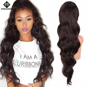 

Spring Sunshine 22 26inch Long Wavy Ponytail Hair Synthetic Drawstring Ponytail Clip in Hairpiece Black Wave Ponytail for Women
