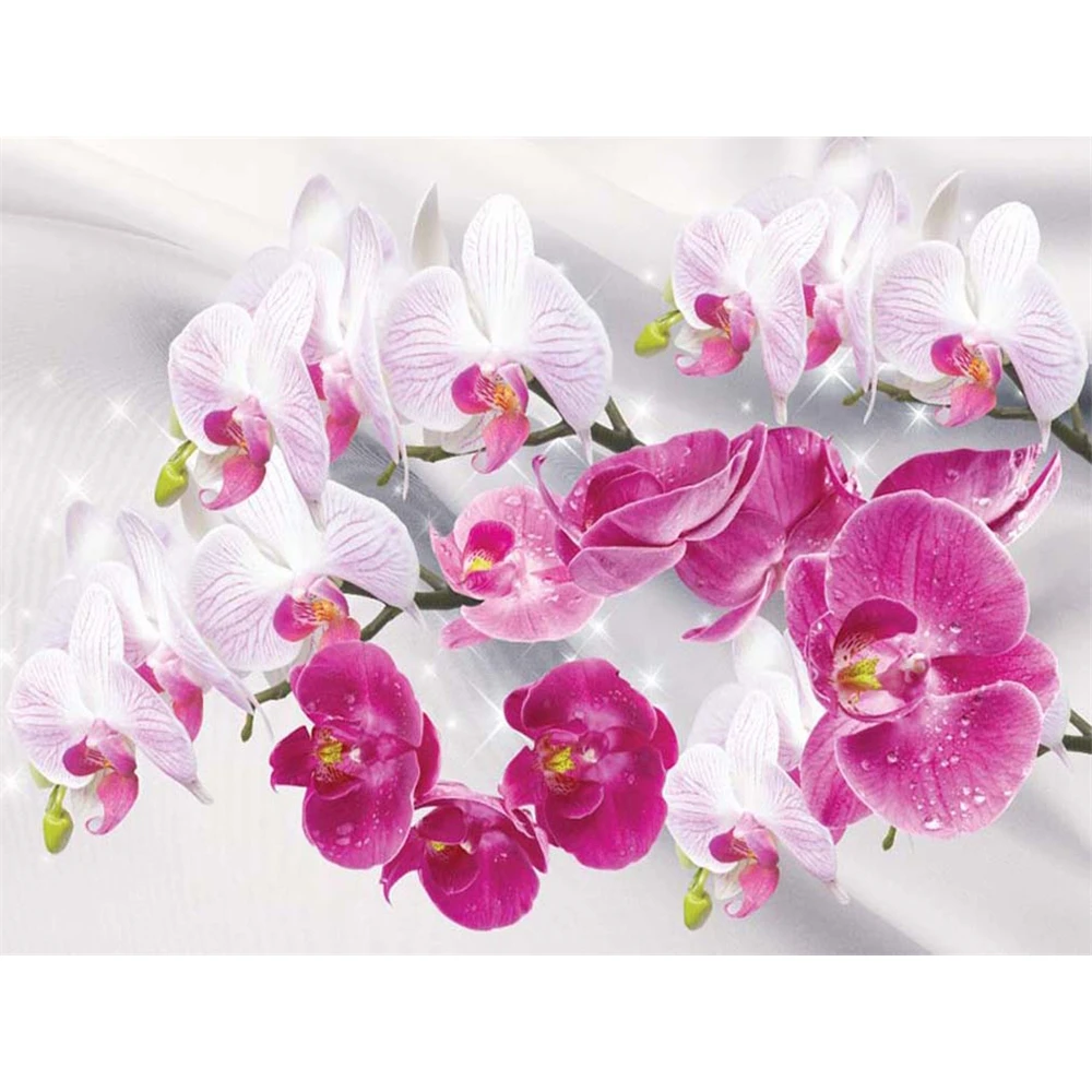 Juego de bordado de punto de cruz de orquídeas y flores, juego de costura  artesanal, hilo de algodón, lienzo impreso para el hogar, 11CT, venta al  por mayor|Paquete| - AliExpress