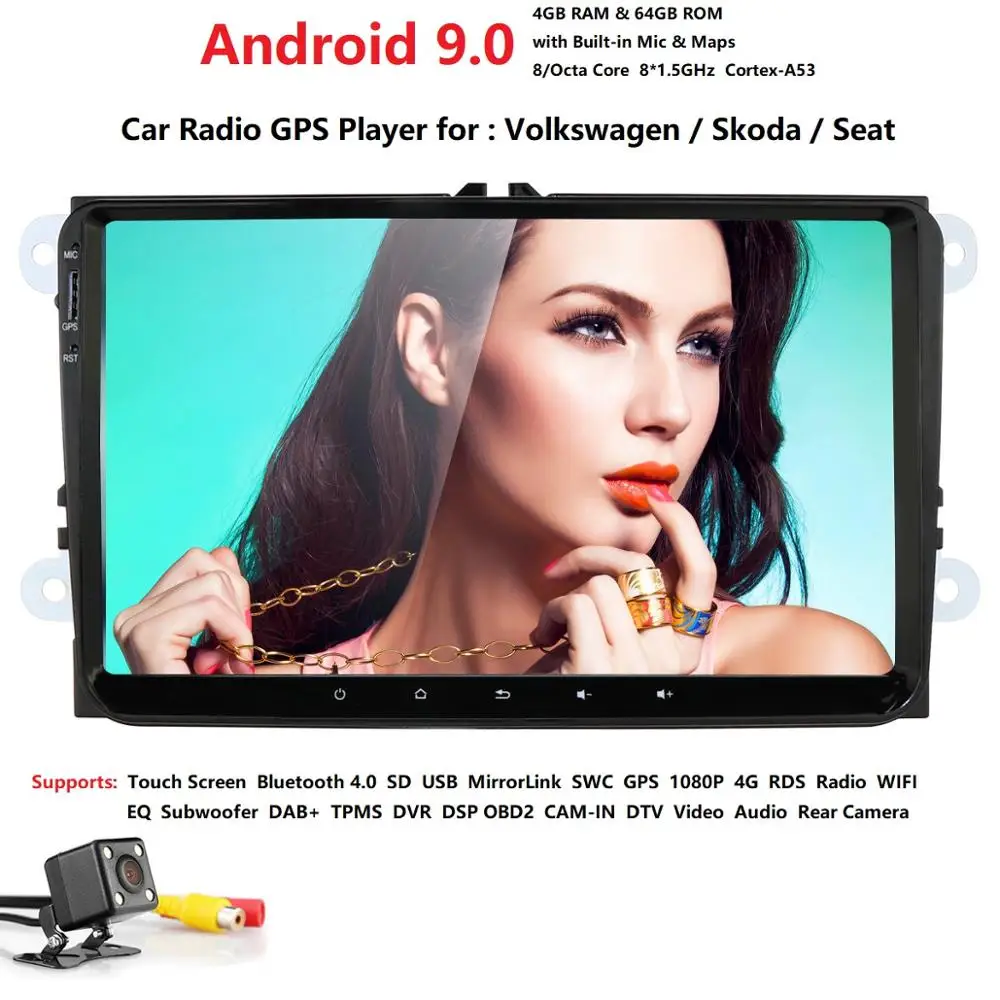 Discount Ossuret New Android 9.0 9Inch 2Din 4G RAM 32G ROM GPS Car Radio Stereo For V W Volkswagen Capacitive screen 1024 *600 RDS BT CAM 0 Discount Ossuret New Android 9.0 9Inch 2Din 4G RAM 32G ROM GPS Car Radio Stereo For V W Volkswagen Capacitive screen 1024 *600 RDS BT CAM 0