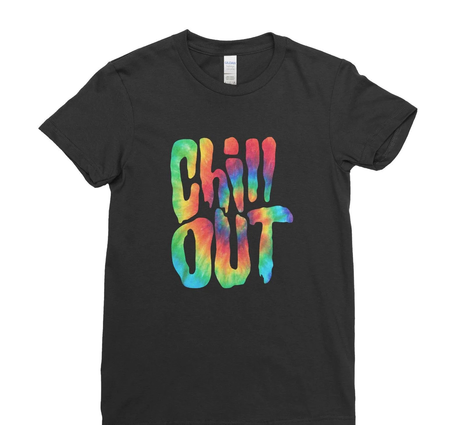 Женская футболка Chill Out Fake Tie Die Print Art Хиппи Радуга природа женская Топ с принтом и