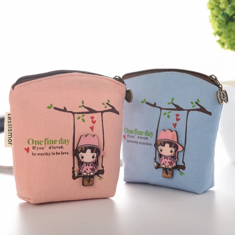 

Swing GIRL'S Canvas Coin Purse Boutique Sweet Ladies' Wallet Key Clutch Ten Yuan Store Supply of Goods