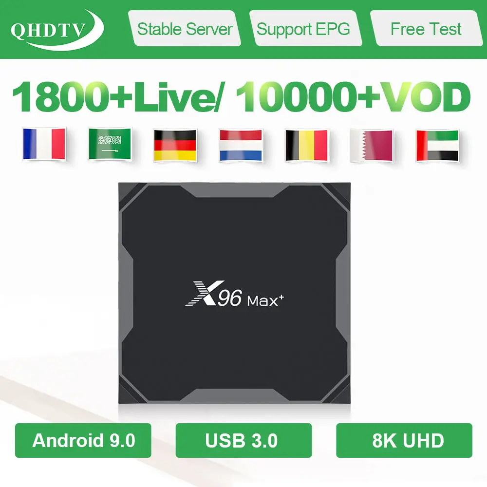 

X96 MAX Plus Arabic IPTV France QHDTV 1 Year IPTV Subscription IPTV French Arabic Belgium Netherlands Germany Dutch French