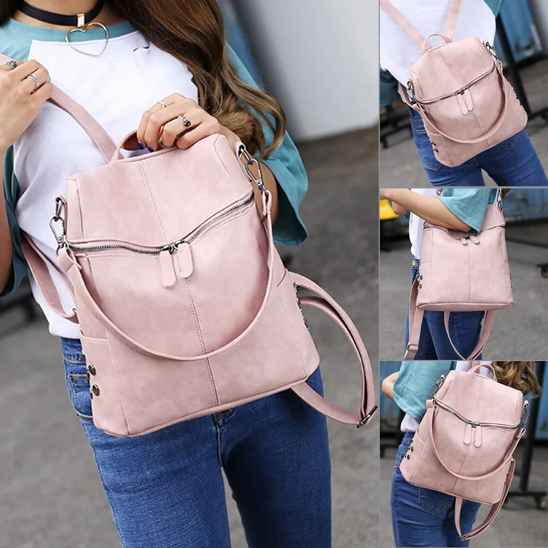 

Casual Large Capacity Shoulder Bags Vintage Women Backpack Nubuck Leather Pu School Backpacks For Teenage Girl mochila