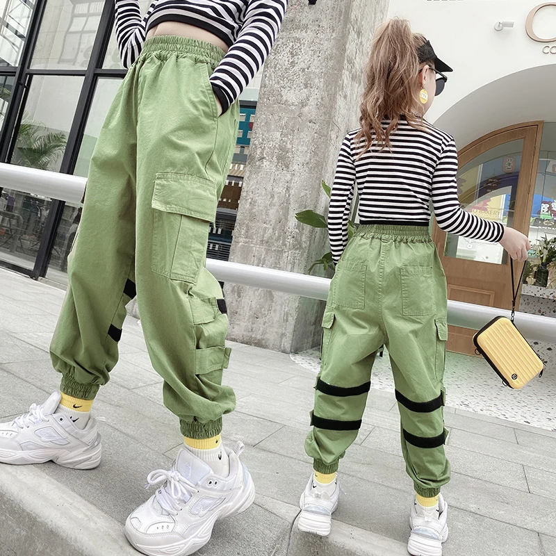 Army Green Cargo Pants for Girls Spring 