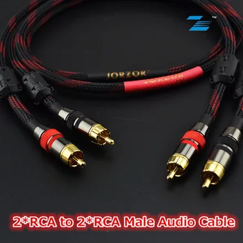 

Hi-Fi Choseal Copper Stereo 2×RCA to 2×RCA Male Audio Signal Cable Amplifier Video Oxygen-free Copper Cord