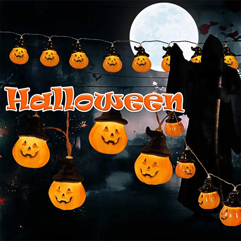 

Pumpkin String Lights Halloween Decorations 3M 20 LED Orange Pumpkin Holiday Lights 2 Modes Steady/Flickering Lights