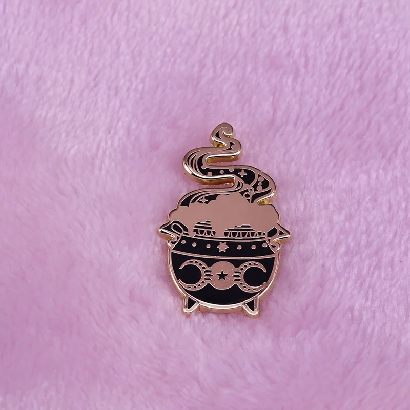 Spilla Smaltata Per Calderone Strega Spilla Avanzata Per La Produzione Di Pozioni