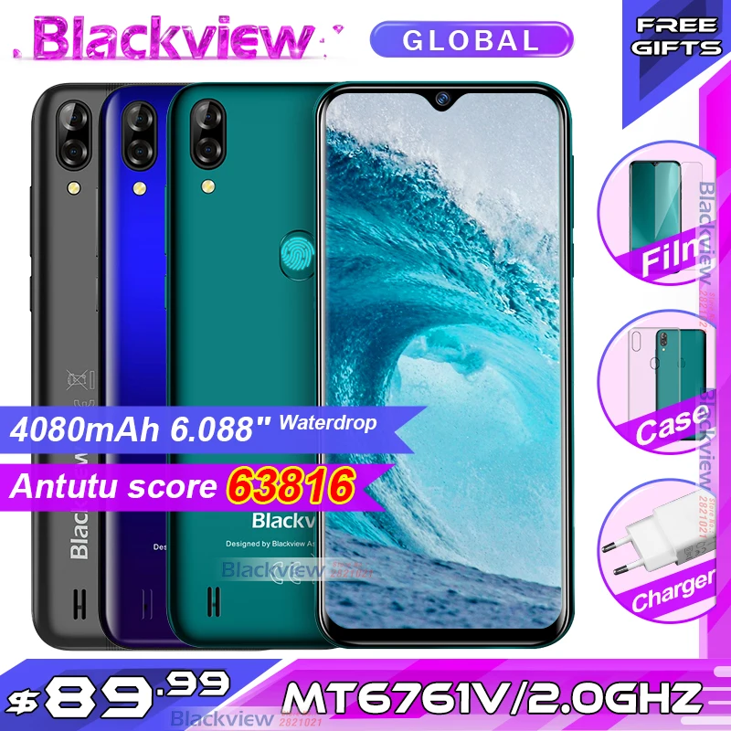 Blackview A60 Pro смартфон с 5 дюймовым дисплеем четырёхъядерным процессором MTK6761 ОЗУ 3 ГБ