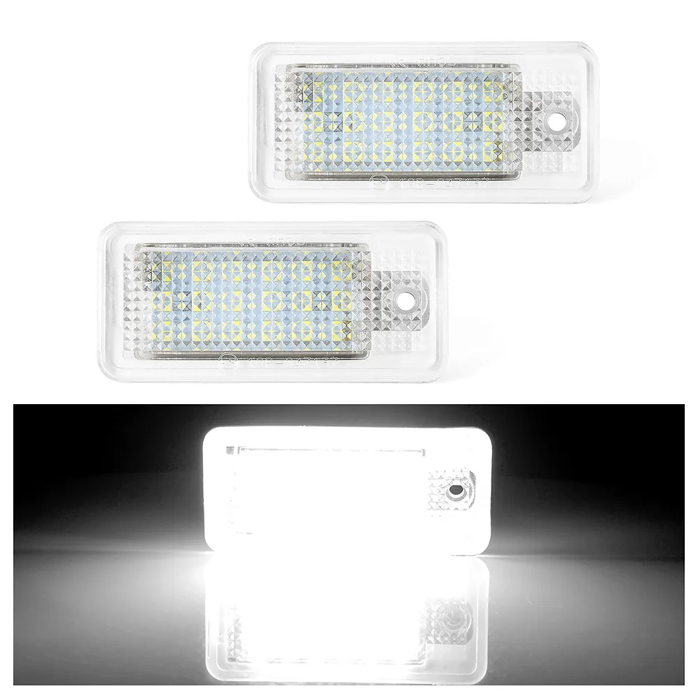 

2 PCS For Audi Car Led Number License Plate Light White 6000k 3W 18 SMD Led Bulb Number Plate For A4 A6 C6 A3 B6 B7 S6 A8 Q7