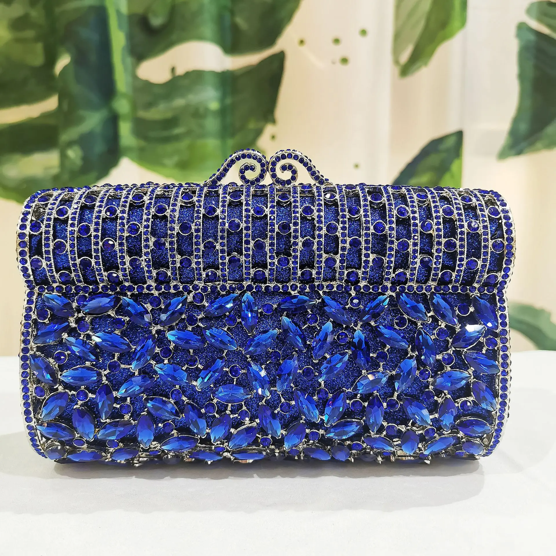 INCROYABLE CRAFT Blue Sling Bag Crystal Beaded Clutch Purse Prom & Wedding  Party Handbags for Women Multicolor - Price in India