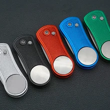 Divot вилка инструмент с кнопкой магнитный шариковый маркер портативный складной для Гольф клуб мяч THJ99