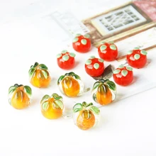  Glass persimmon glass beads with holes DIY hand made jewelry hairpin jewelry earrings bracelet accessories materials 
