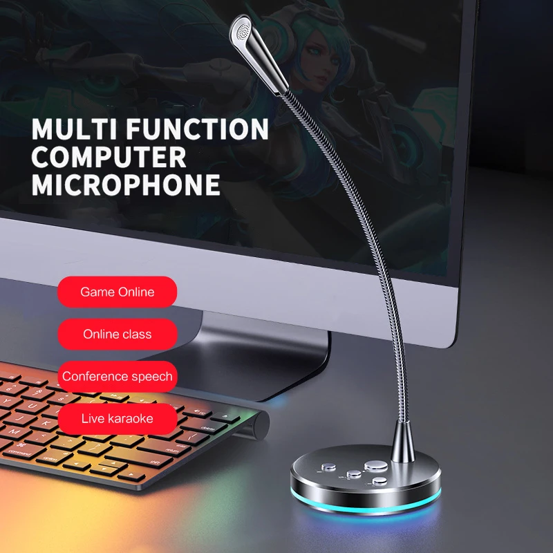 Flash Sale Micrófono de ordenador de alta calidad, accesorio de 360 ° con Ajuste libre, para estudio de voz, Gaming, chat, USB, para escritorio, PC y portátil pBQKMeWxzjw