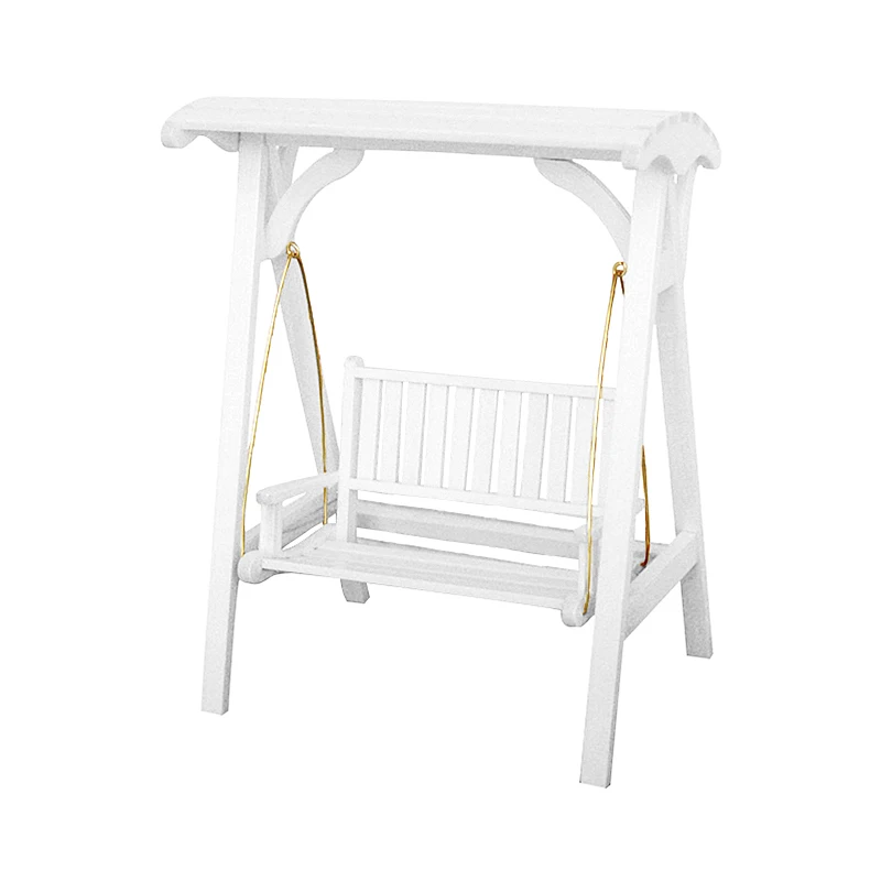 112 Dollhouse Miniature White Swing Garden Wood Furniture WG0042112 dollhousefurniture