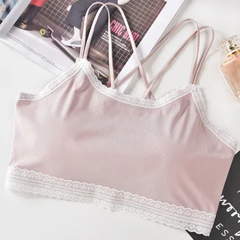 

Sexy Thread Bra One-Piece Lace Stitching Solid Color Sports Tube Top Elegant Temperament Charming And Generous Affordable