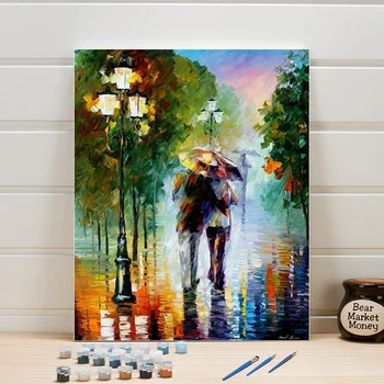 

Coloring Drawing By Numbers Scenery Figure Lovers Abstract DIY Acrylics Paint Canvas Painting Pictures For Living Room Wall Arts