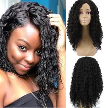 Луиза волос натуральный черный цвет короткие вьющиеся волосы парики для Blacck женщин африканские прически синтетические волосы высокая температура волокна