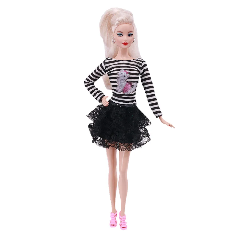 Fashion Popular Multi-layer Skirt Short Skirt College Style For 11 Inch 26-28Cm Barbies Doll Puff Skirt With Waist,Kid Toy 14