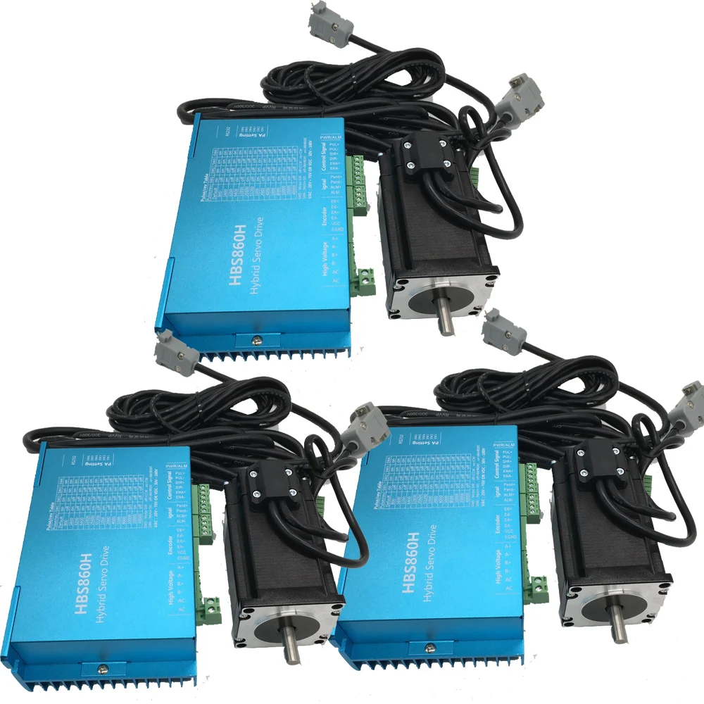 3 шт. NEMA23 57 мм 3Nm 430Oz-in AC/DC шаговый двигатель с замкнутой обратной связью Мотор привод комплект сервомотор W/вентилятор охлаждения для ЧПУ