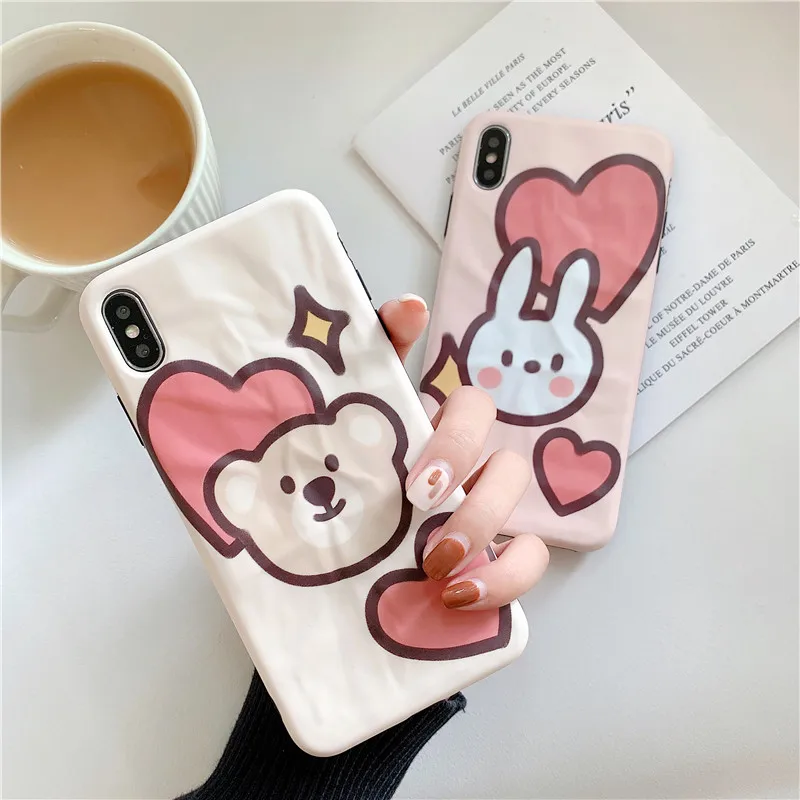 

Funny Cute Rabbit Phone Case For iphone 11 Pro max XR XS X Case For iphone 6 6s 7 8 plus back Cover Fashion Cartoon Soft Cases