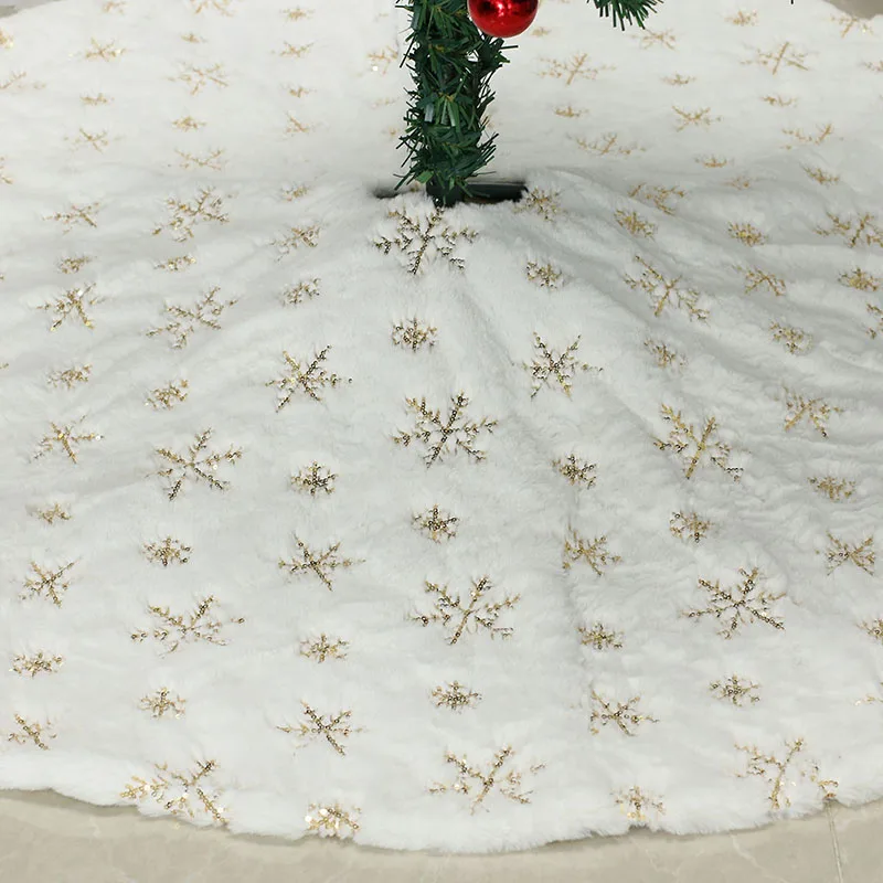

Christmas Tree Skirt Snowflake White Christmas Tree Decor Fur Plush Xmas Decorations Home Decor Christmas Ornaments 2021