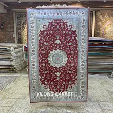 YILONG 3'x5' красный Шелковый классический ковер ручной работы(HF254B