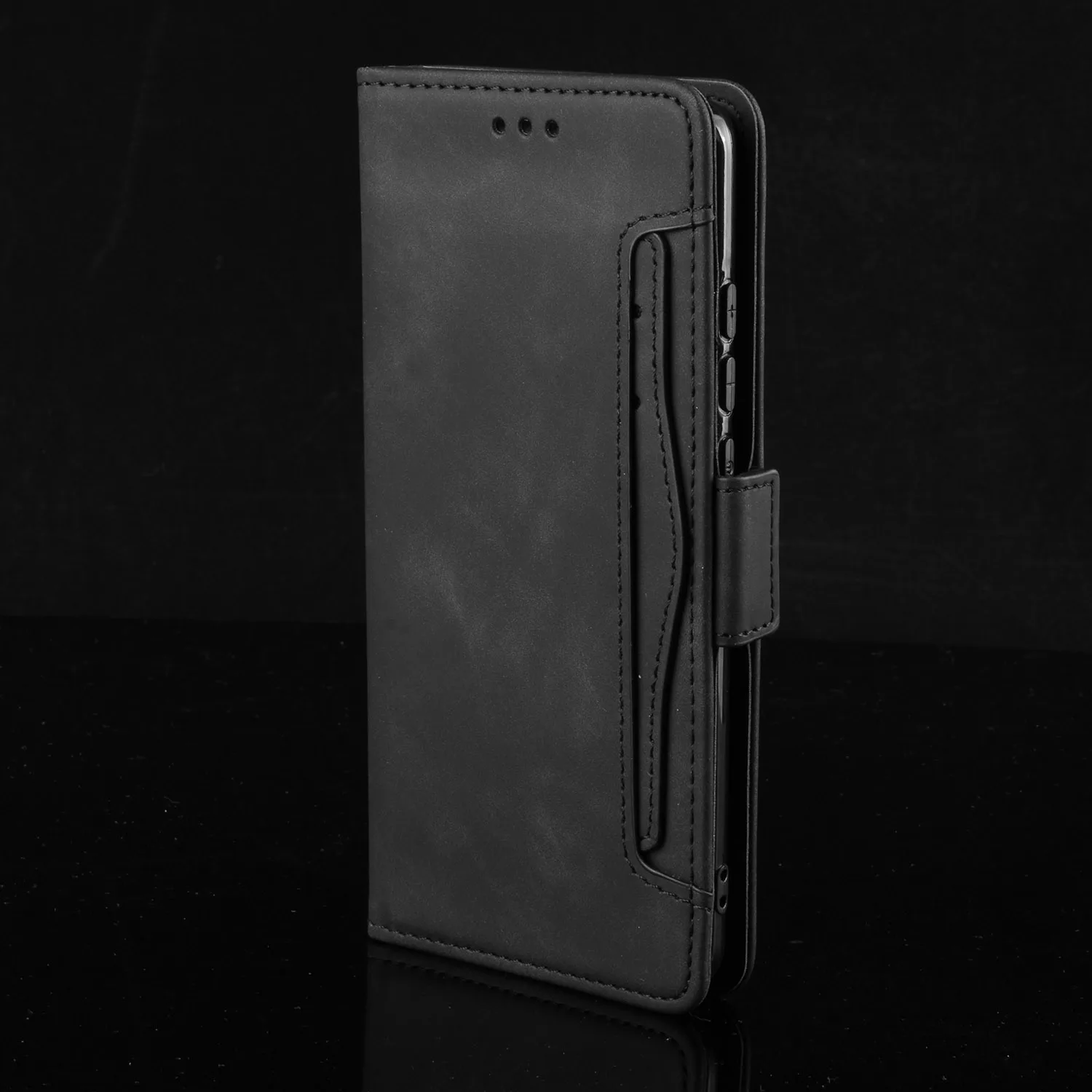 

Matte Leather Rotate Multi-card Slot Wallet Flip Case For Moto One Vision
