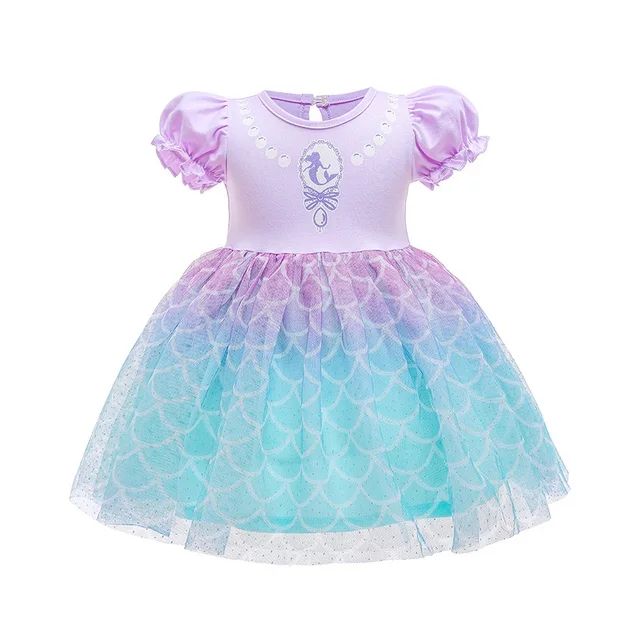 Girls Princess Dress Kids Elsa Anna Sofia Snow White Rapunzel Dress Summer Girls Tutu Ballet Dance Costume 3-10 Years Mermaid dress 03