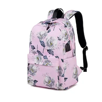 

3pcs School Backpack with USB Charging Port Nylon Laptop Daypack Lunch Pen Bag