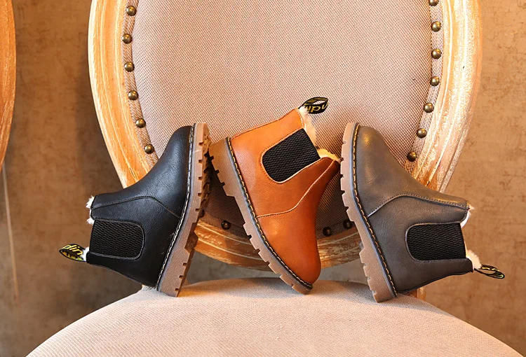 England Style Kids Shoes Boys Girls Boots Autumn Winter Fashion Vintage Shoes Children Martin Short Ankle Boots ботинки детские