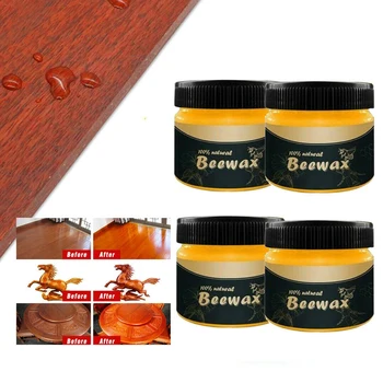 

4Pcs Wood Seasoning Beeswax Complete Furniture Polishing Solution Care Beeswax