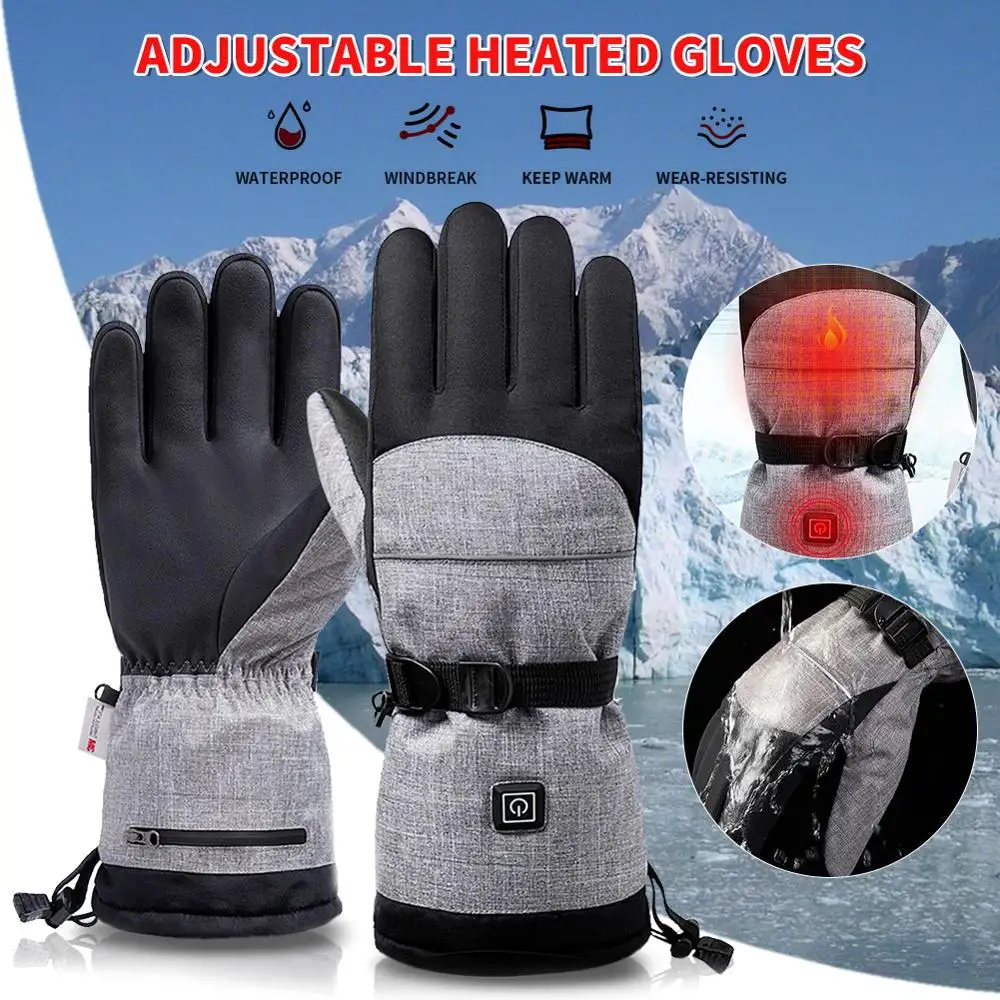 

Outdoor Electric Heating Snowmobile Snowboard Ski Gloves Snow Mittens Windproof Waterproof Men Women Snowboarding Skiing Gloves