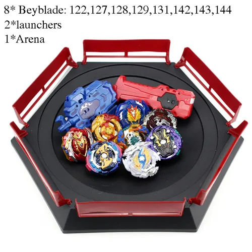 Beyblade Burst набор пусковых устройств Beyblade игрушки Арена Bayblades Toupie Металл Burst Avec Бог волчок Bey Blade лезвия игрушки - Цвет: 8pcs Launcher Arena