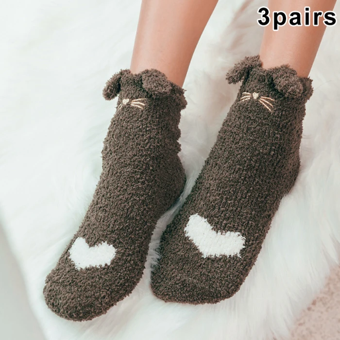 Женские и мужские зимние толстые носки забавная новинка Повседневные теплые носки для сна милые носки с когтями для девочек домашние аксессуары подарок