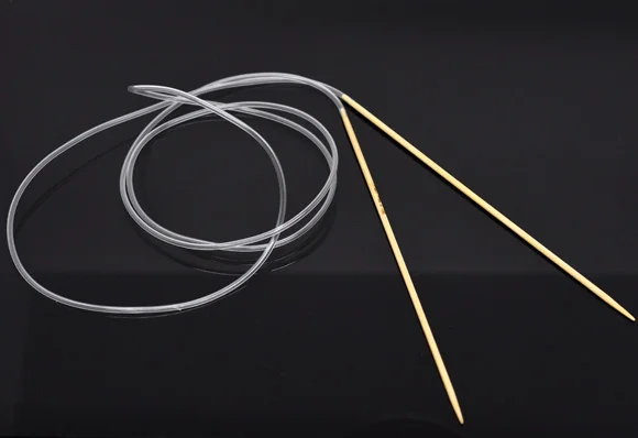 천연 대나무 원형 뜨개질 바늘 스웨터 원사, 직조 소프트 튜브 크로셰 후크 세트, DIY 도구, 120cm 길이, 2.25mm, 1 개