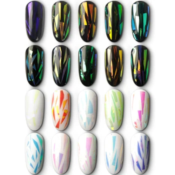 

10 Rolls/Box Holographic Nail Foils Set Decals Multi-Patterns Colorful Nail Art Transfer Sticker Manicure DIY Sticker Decoration